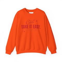 Chill Vibes Unisex Crewneck Sweatshirt, Take It Easy Gift for Relaxation, Cozy Loungewear, Cool Weather Wear, Casual Style Sweater