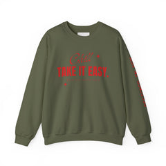 Chill Vibes Unisex Crewneck Sweatshirt, Take It Easy Gift for Relaxation, Cozy Loungewear, Cool Weather Wear, Casual Style Sweater