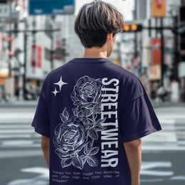 Streetwear Rose Oversized T-shirt — thumb 3