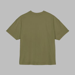 Oversized Tee - Olive Minimalist Unisex Cotton Box Tee — thumb 2