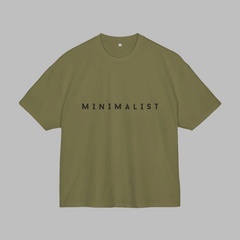 Oversized Tee - Olive Minimalist Unisex Cotton Box Tee