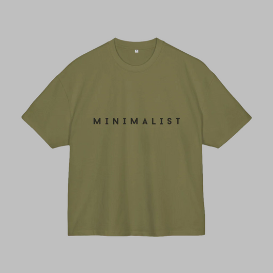 Oversized Tee - Olive Minimalist Unisex Cotton Box Tee